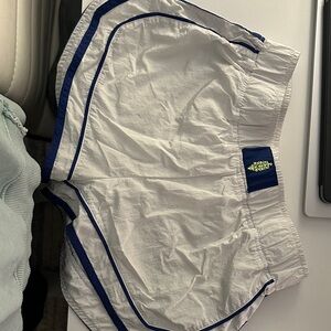 FP Movement by Free People White and Blue Athletic Shorts